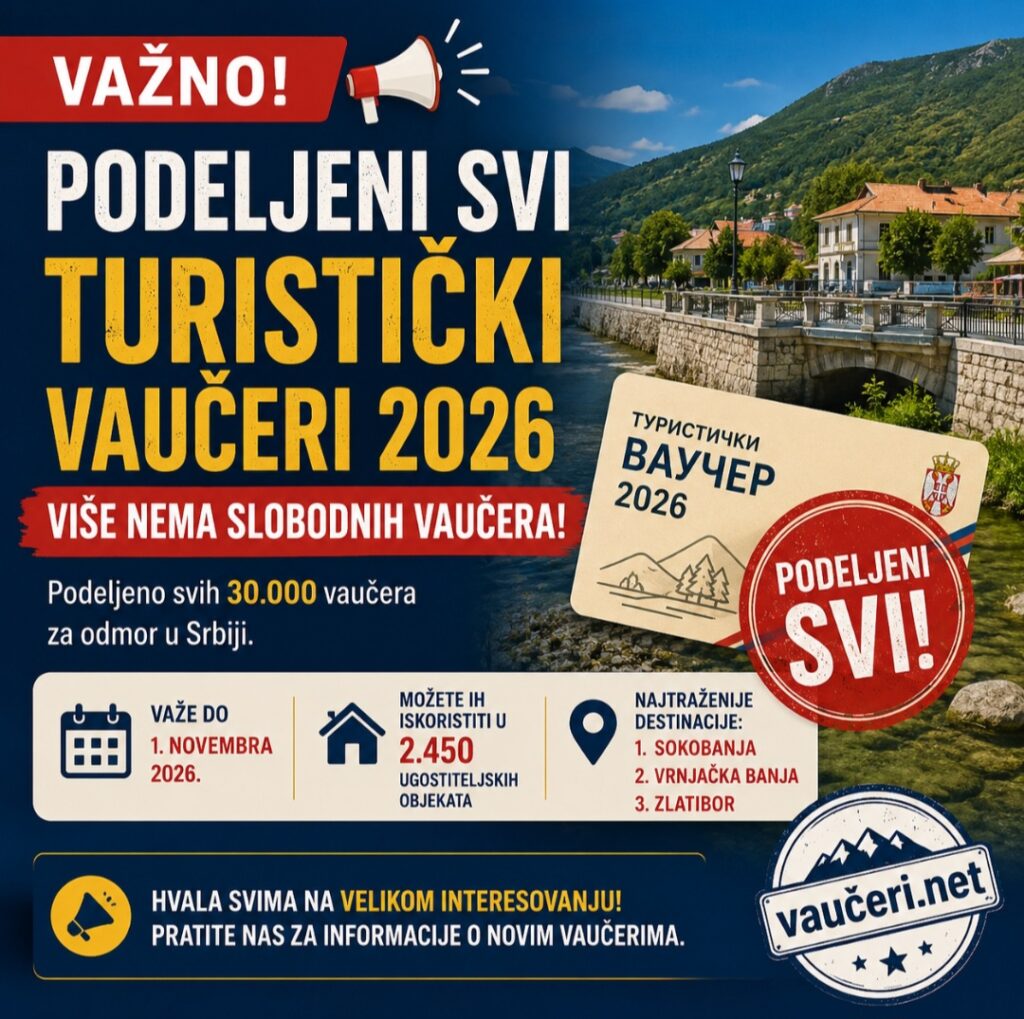 Podeljeni svi turistički vaučeri 2026